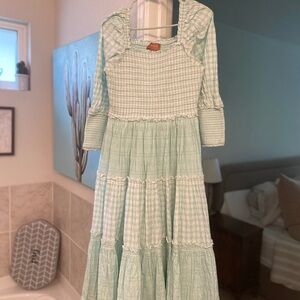 JessaKae Light Green Gingham Maxi Dress